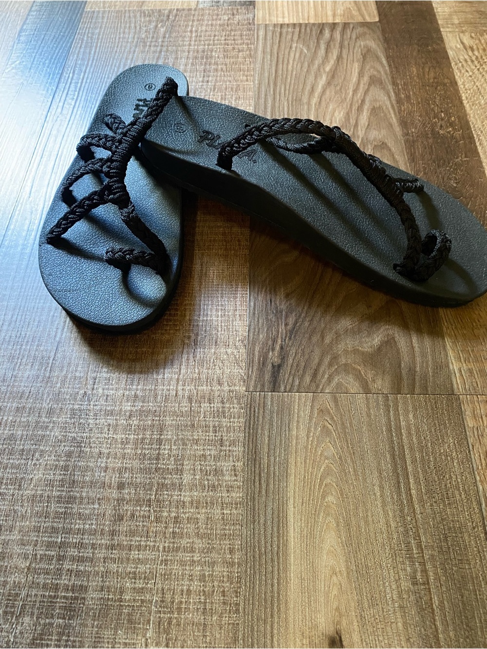 Black Rope-Strap Women's Sandals